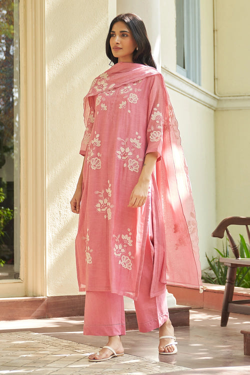 Peony Applique Kurta Set