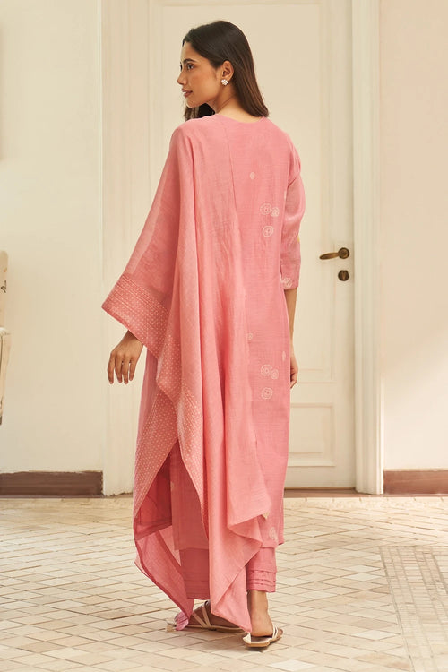 Peony Floral Applique Kurta Set