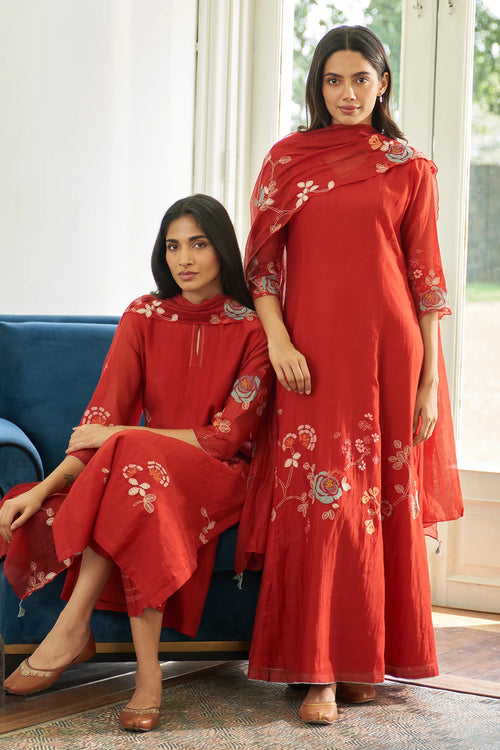 Poppy Applique Anarkali Set