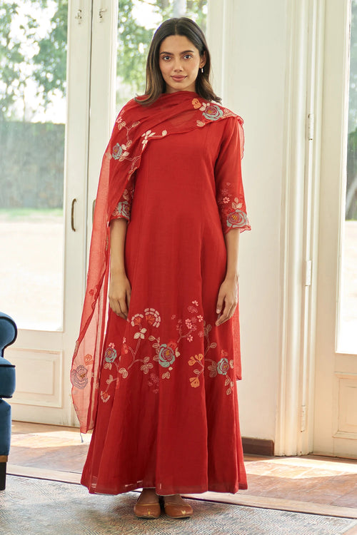 Poppy Applique Anarkali Set
