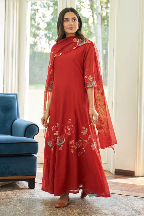 Poppy Applique Anarkali Set
