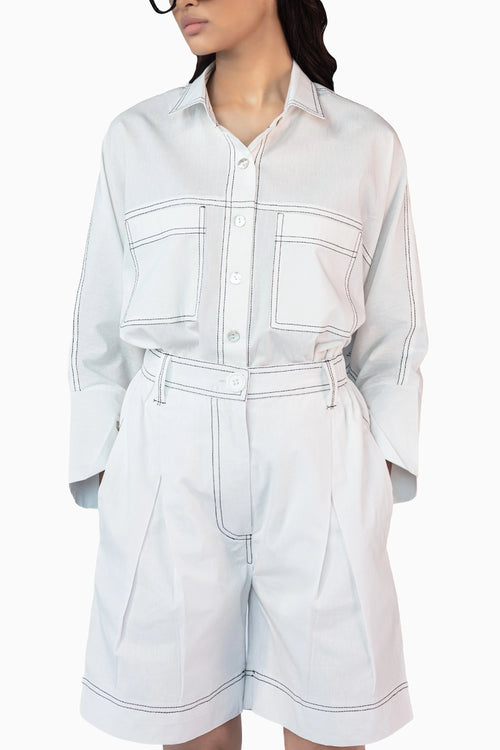 Vintage White Bermuda Shorts