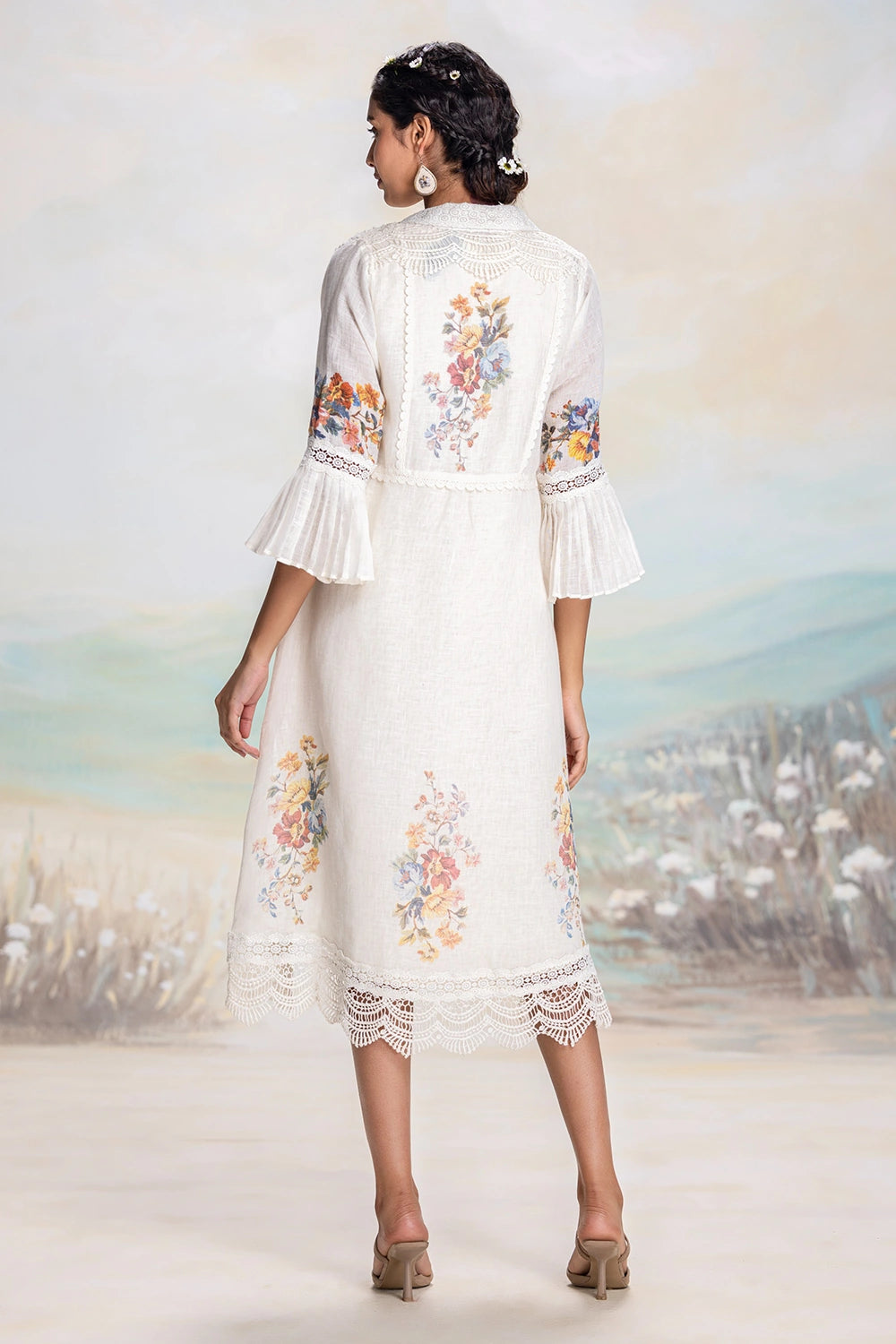 Vintage Rosa Tint White Jacket set