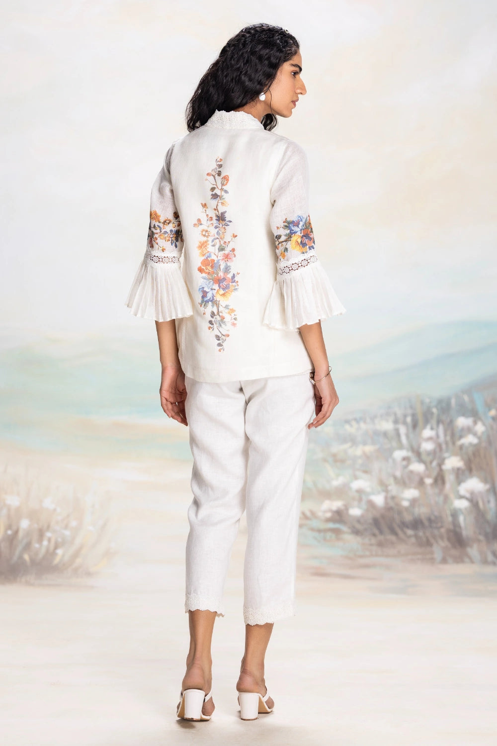 Vintage Rosa Tree Jacket White Co-Ord Set