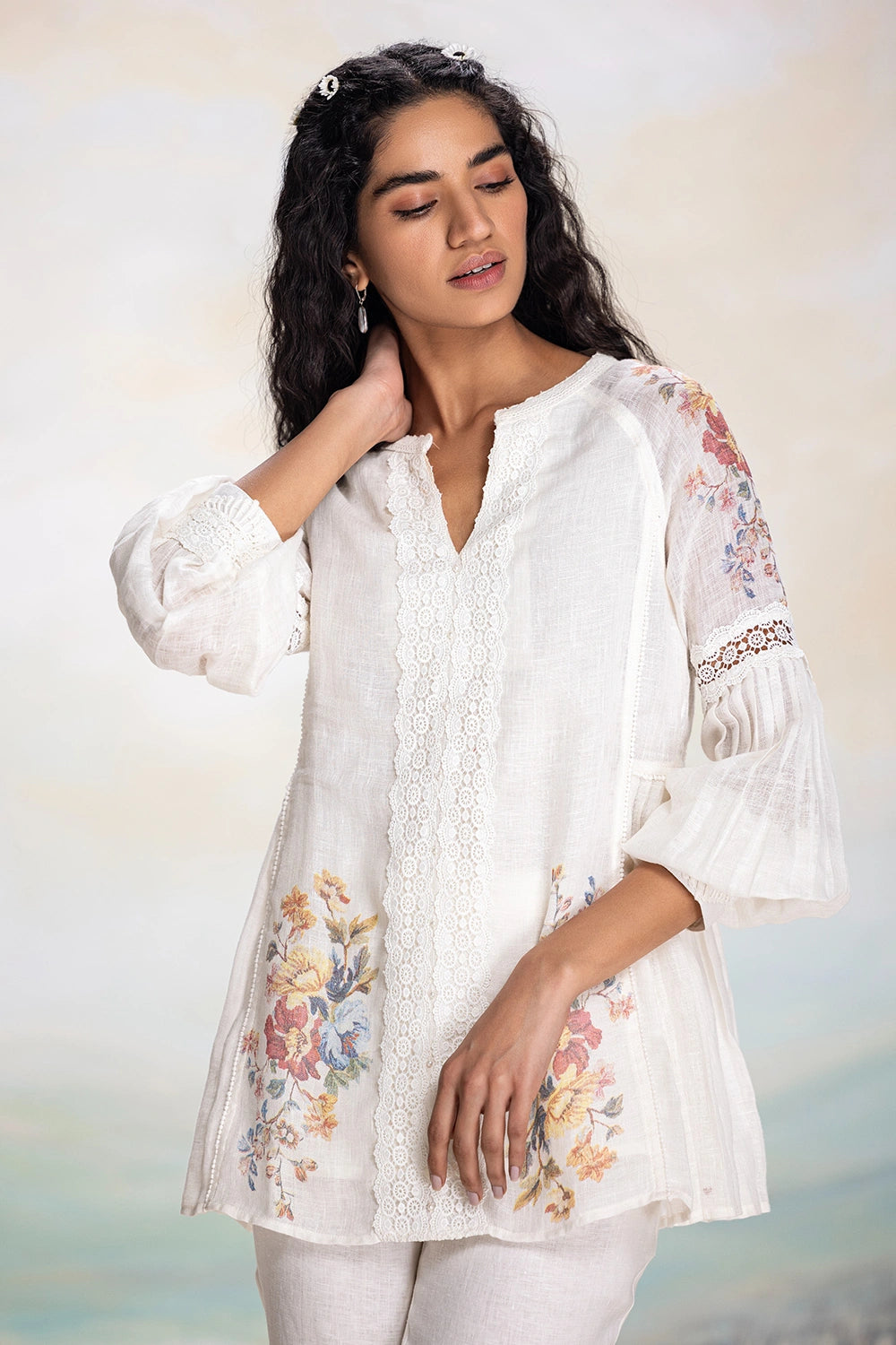 Vintage Rosa Wreath White Co-Ord Set