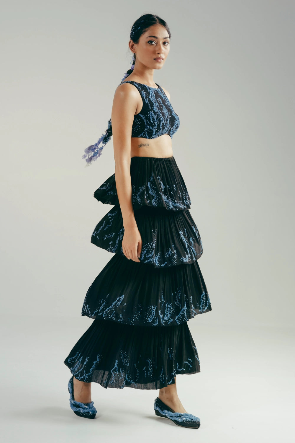 The Droplets Bustier and Tiered Skirt Set