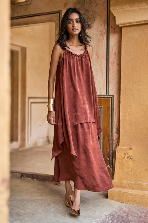 Beaded Neck Draped Top