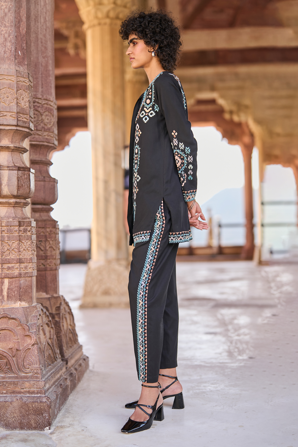 Embroidered Pant Set