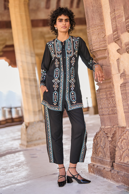 Embroidered Pant Set