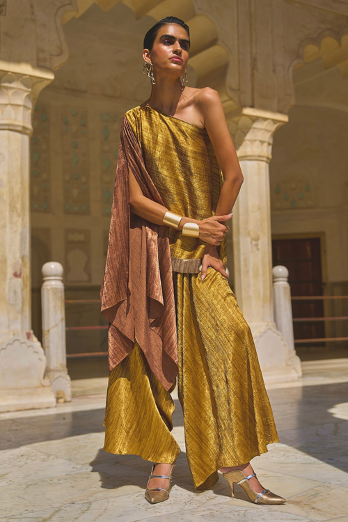 LamÃƒÂ© Blocked One Shoulder Set