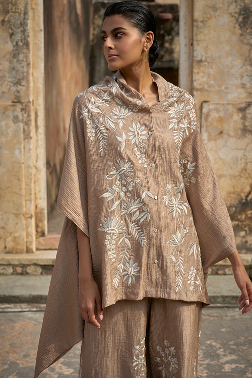 Embroidered Cape Top