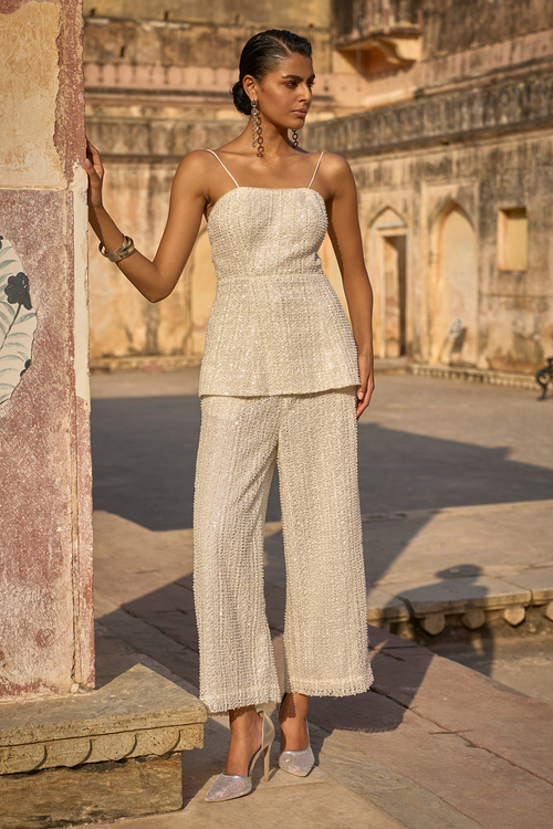 Pearl Embroidered Corset and Pant
