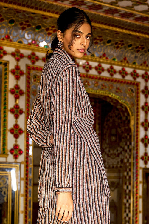 Shimmer Stripe Knit Shirt