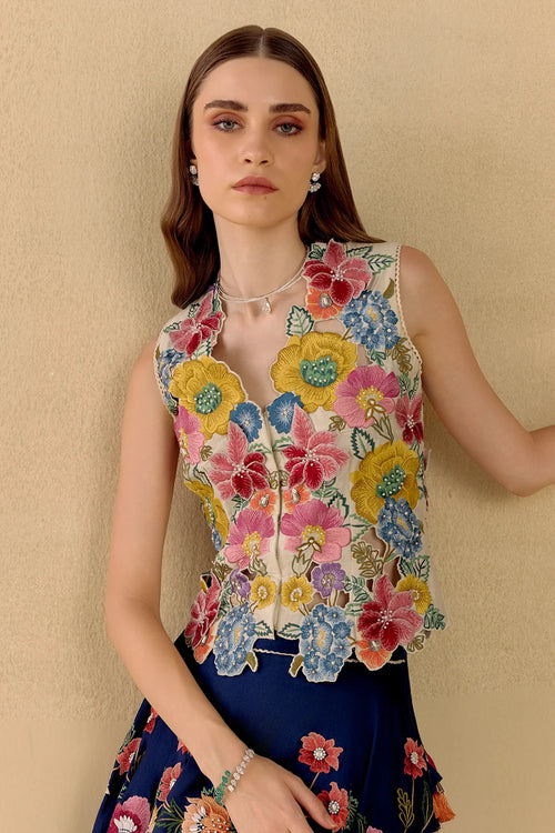 Ivory Fleur Waistcoat