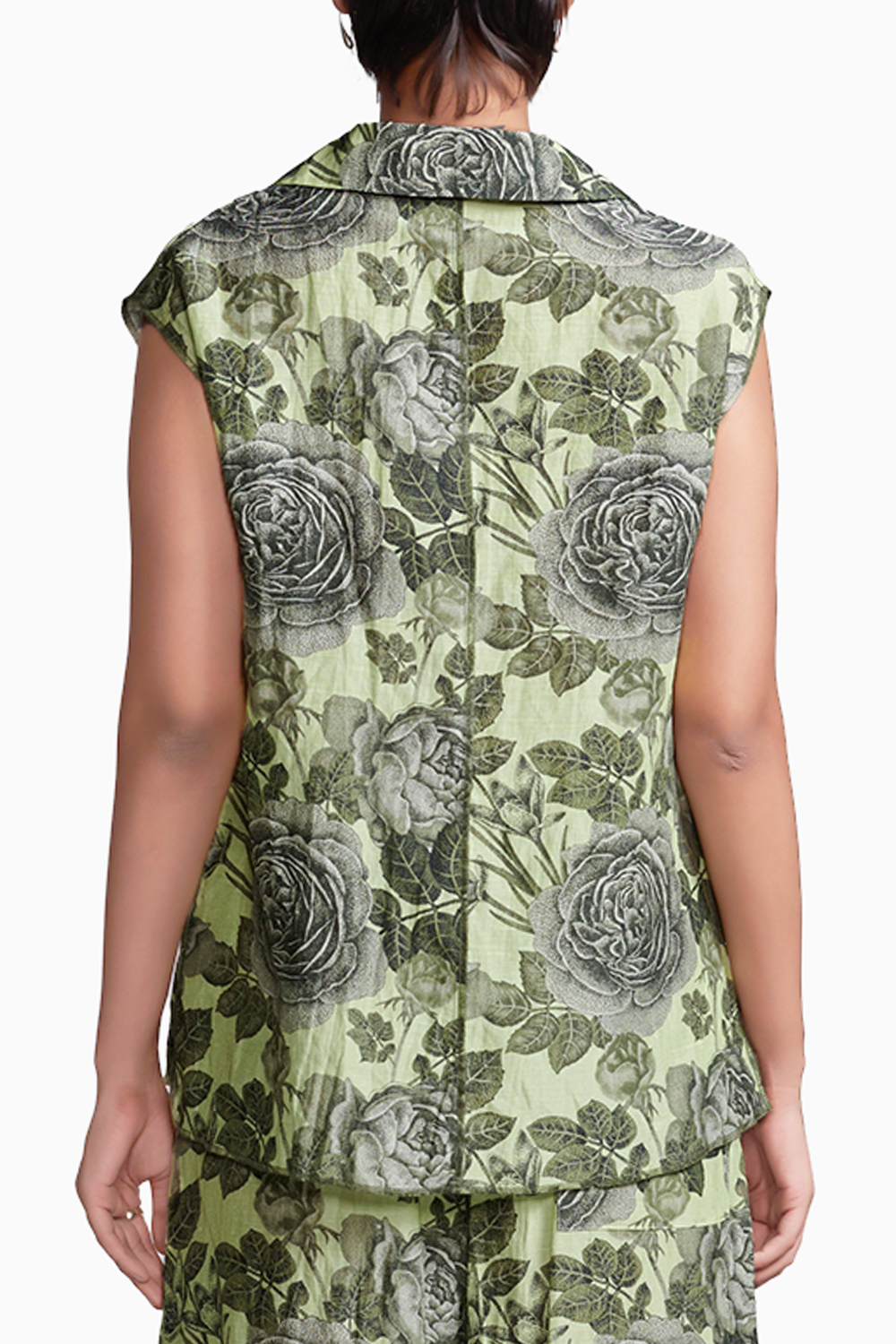 Floral Linen Sleeveless Top