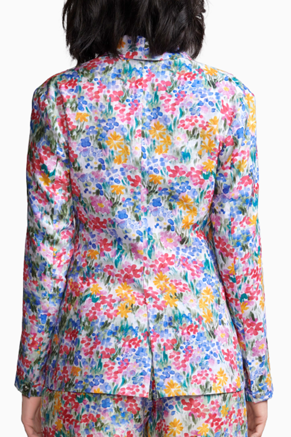 Floral Printed Linen Blazer