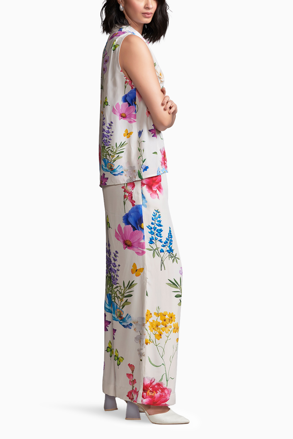 Sleeveless Floral Pant Set