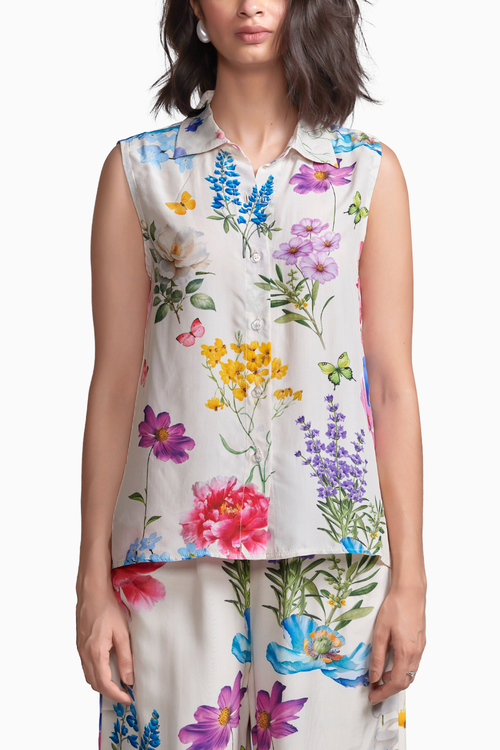 Sleeveless Floral Shirt