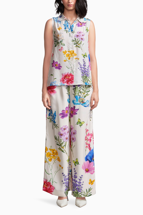 Sleeveless Floral Pant Set