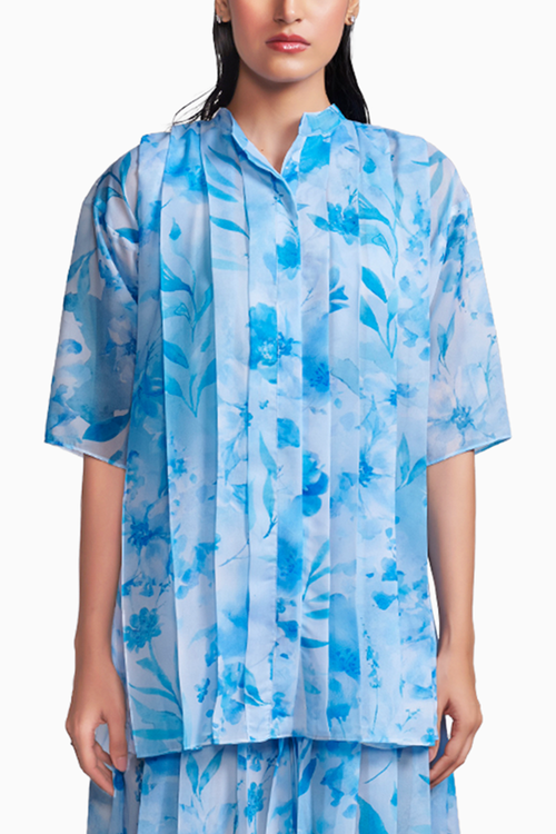 Printed Pleat Top