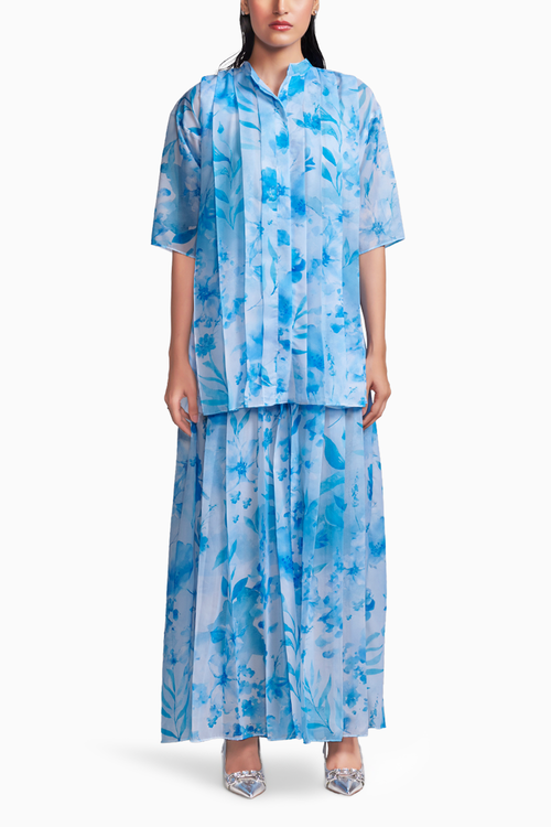 Printed Pleat Co-ord Set