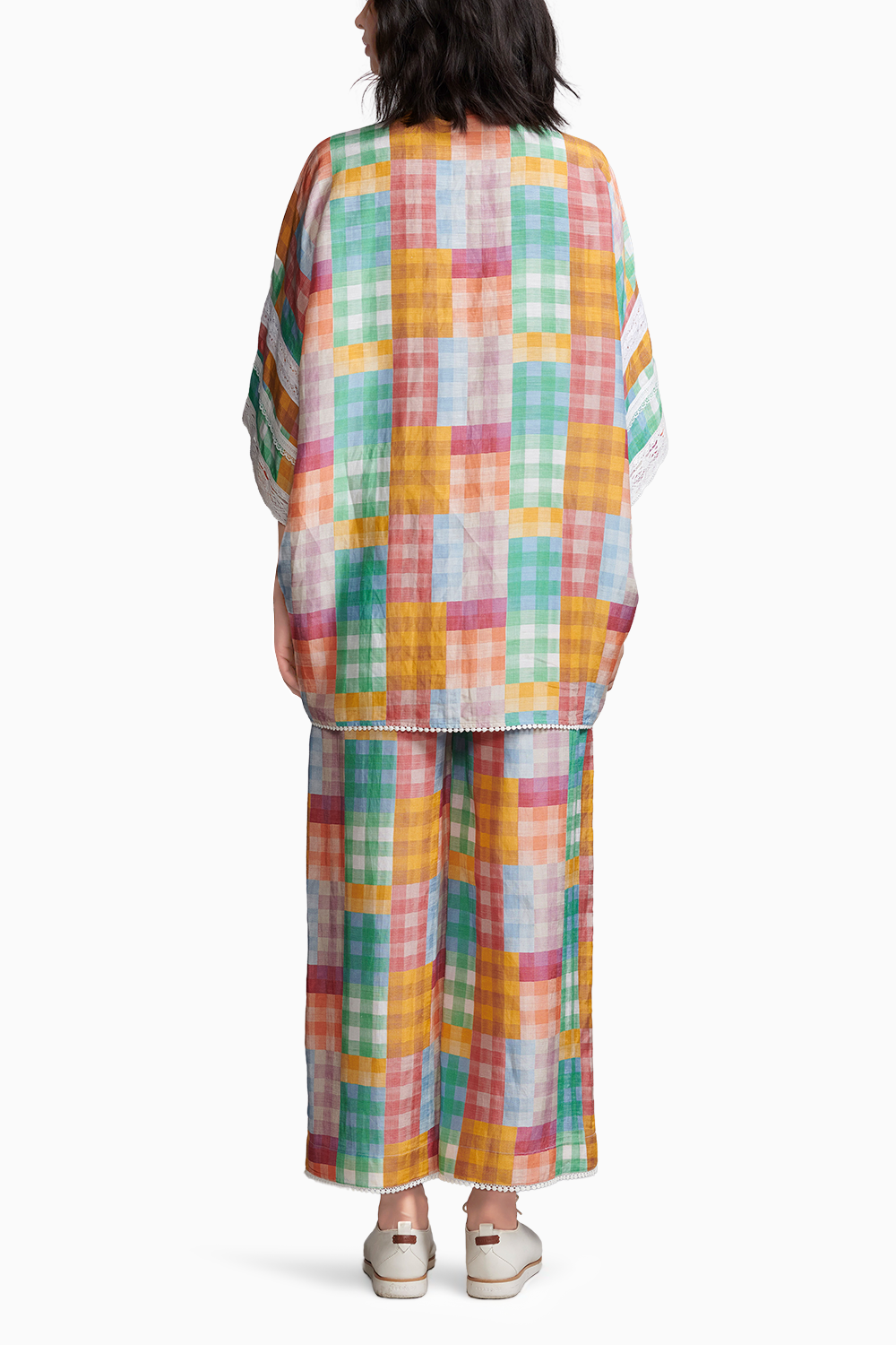 Multicolour Check and Lace Co-ord Set