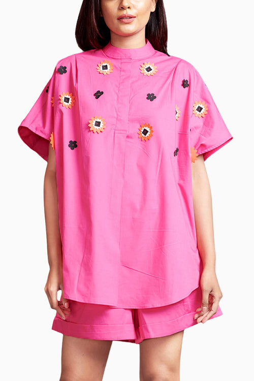 Pink Embroidered Co-ord Set