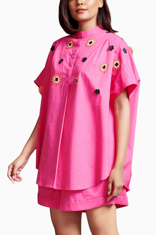 Pink Embroidered Co-ord Set