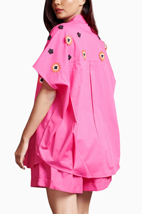 Pink Embroidered Co-ord Set