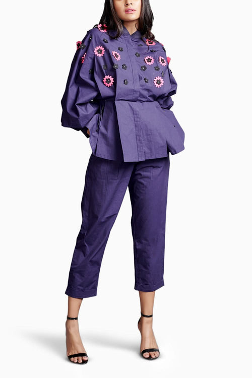 Purple Confetti Shirt with Pants Set