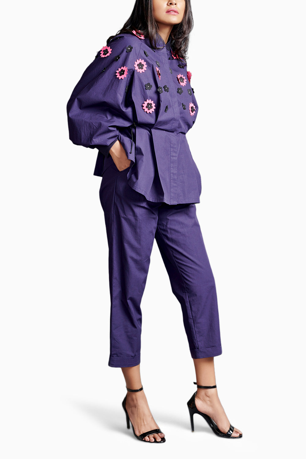 Purple Confetti Shirt with Pants Set