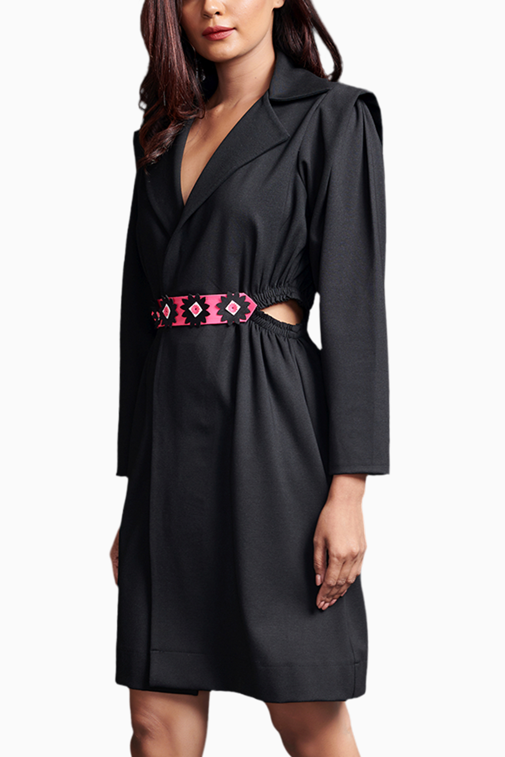 Black Jacket Dress With Belt