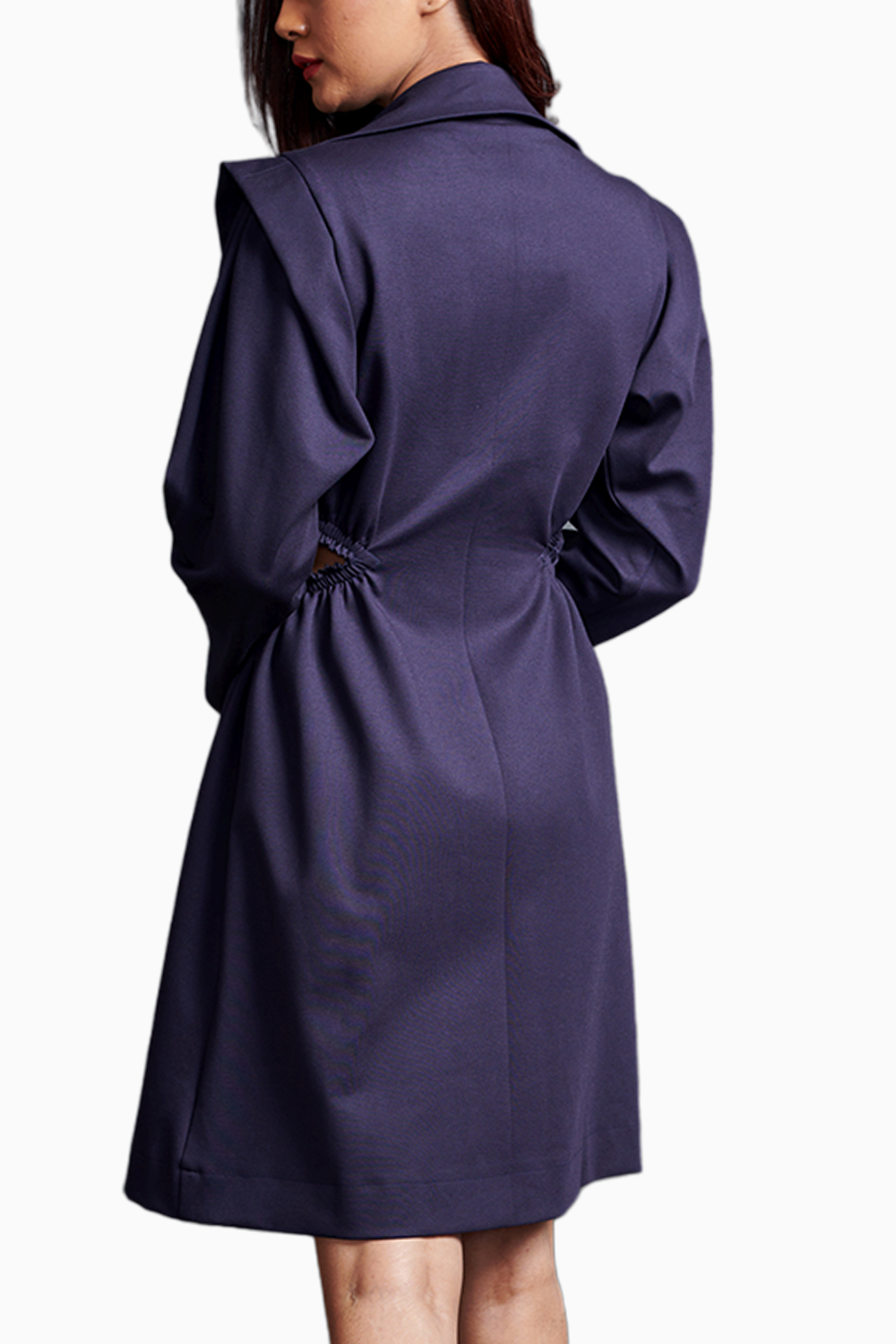 Purple Jacket Dress With Belt