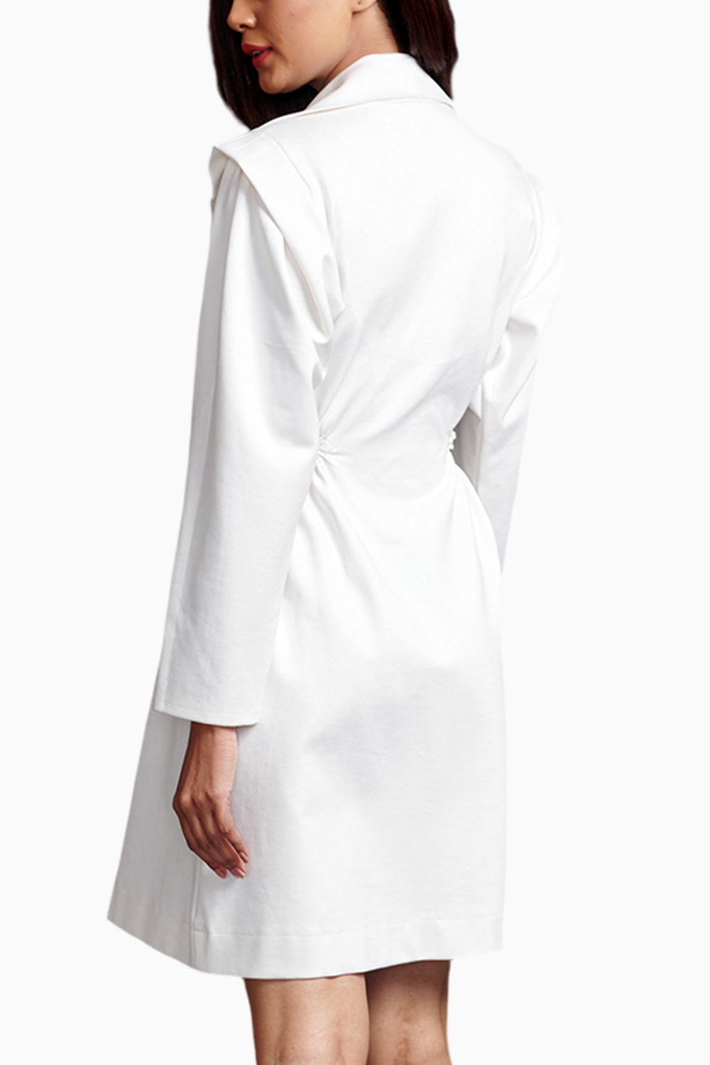 White Jacket Dress With Belt