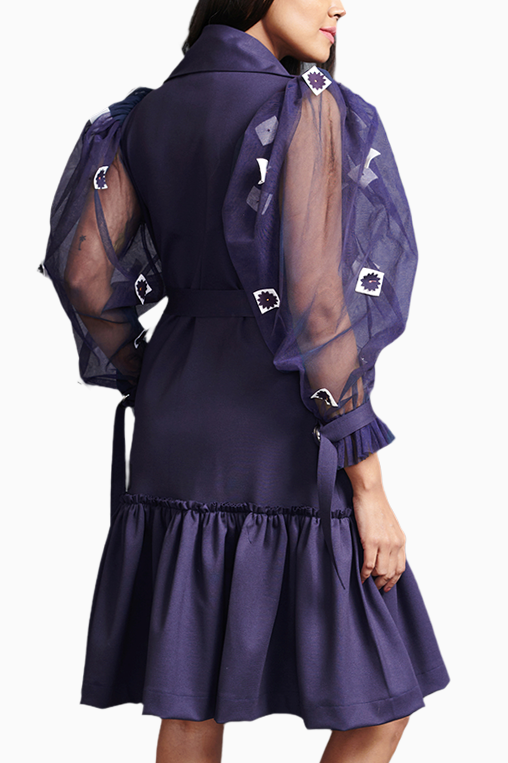 Purple Cutwork Jacket Dress