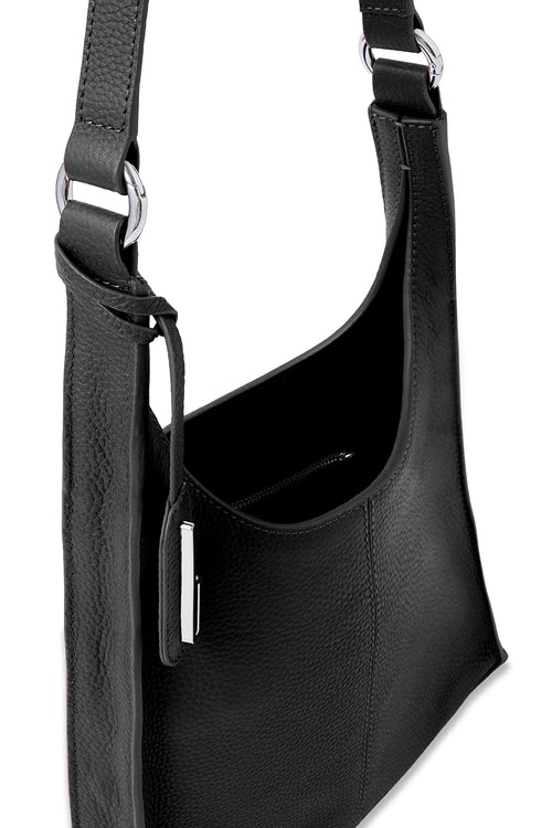 Winnie Pebble Black Soft Shoulder Bag