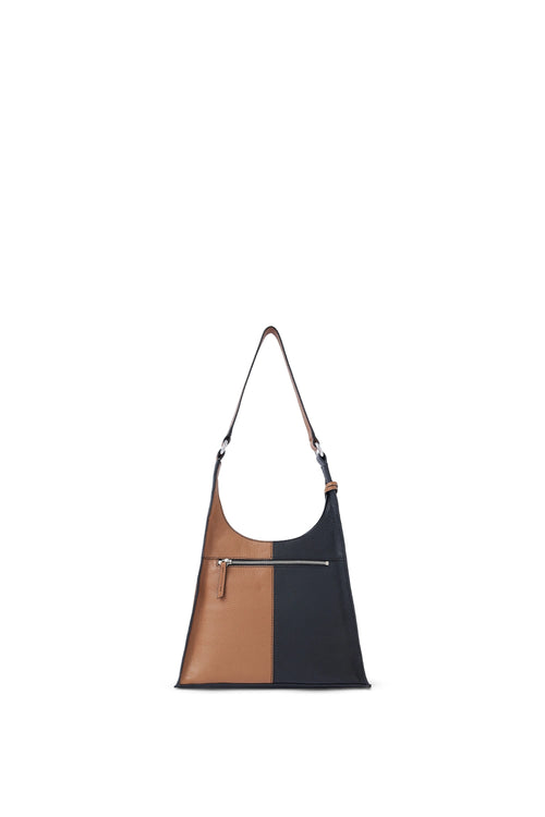 Winnie Black Tan Soft Combo Shoulder Bag