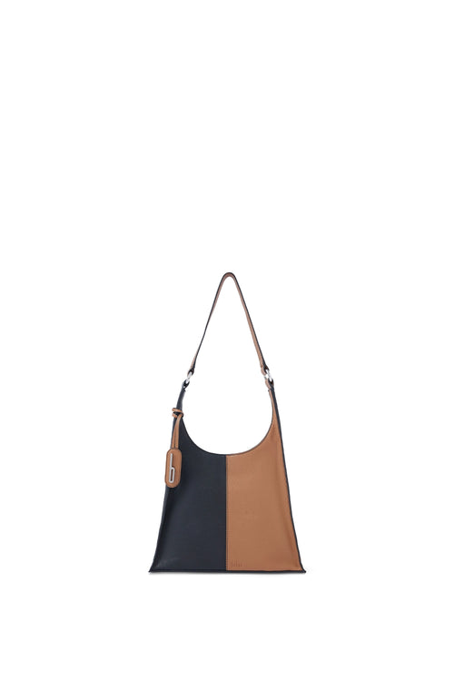Winnie Black Tan Soft Combo Shoulder Bag