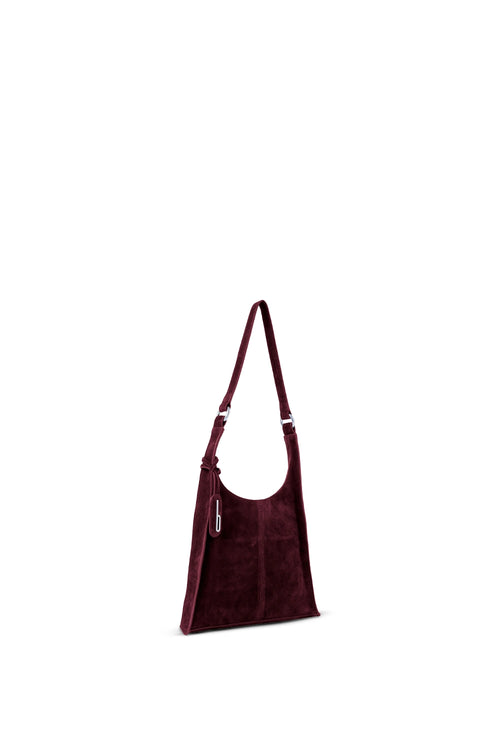 Winnie Suede Burgundy Soft Shoulder Bag