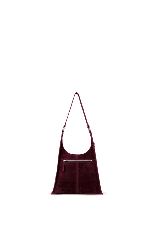 Winnie Suede Burgundy Soft Shoulder Bag