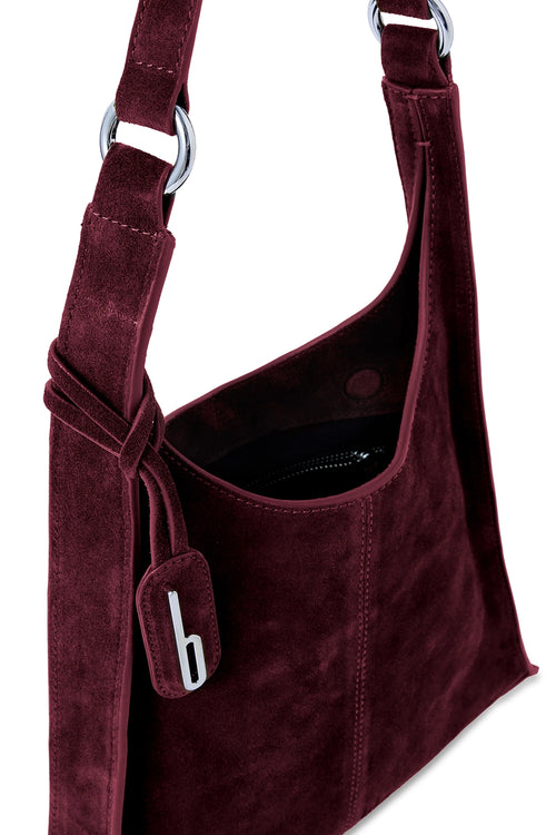 Winnie Suede Burgundy Soft Shoulder Bag