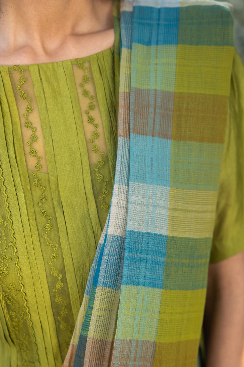 Entwined Checkered Saree