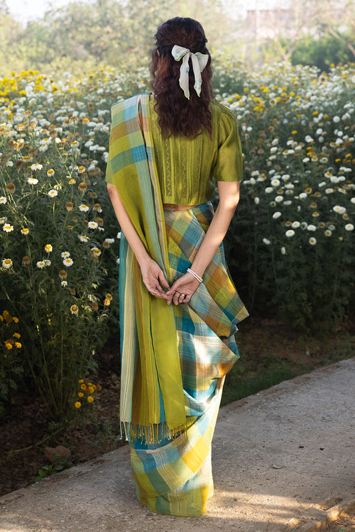 Entwined Checkered Saree