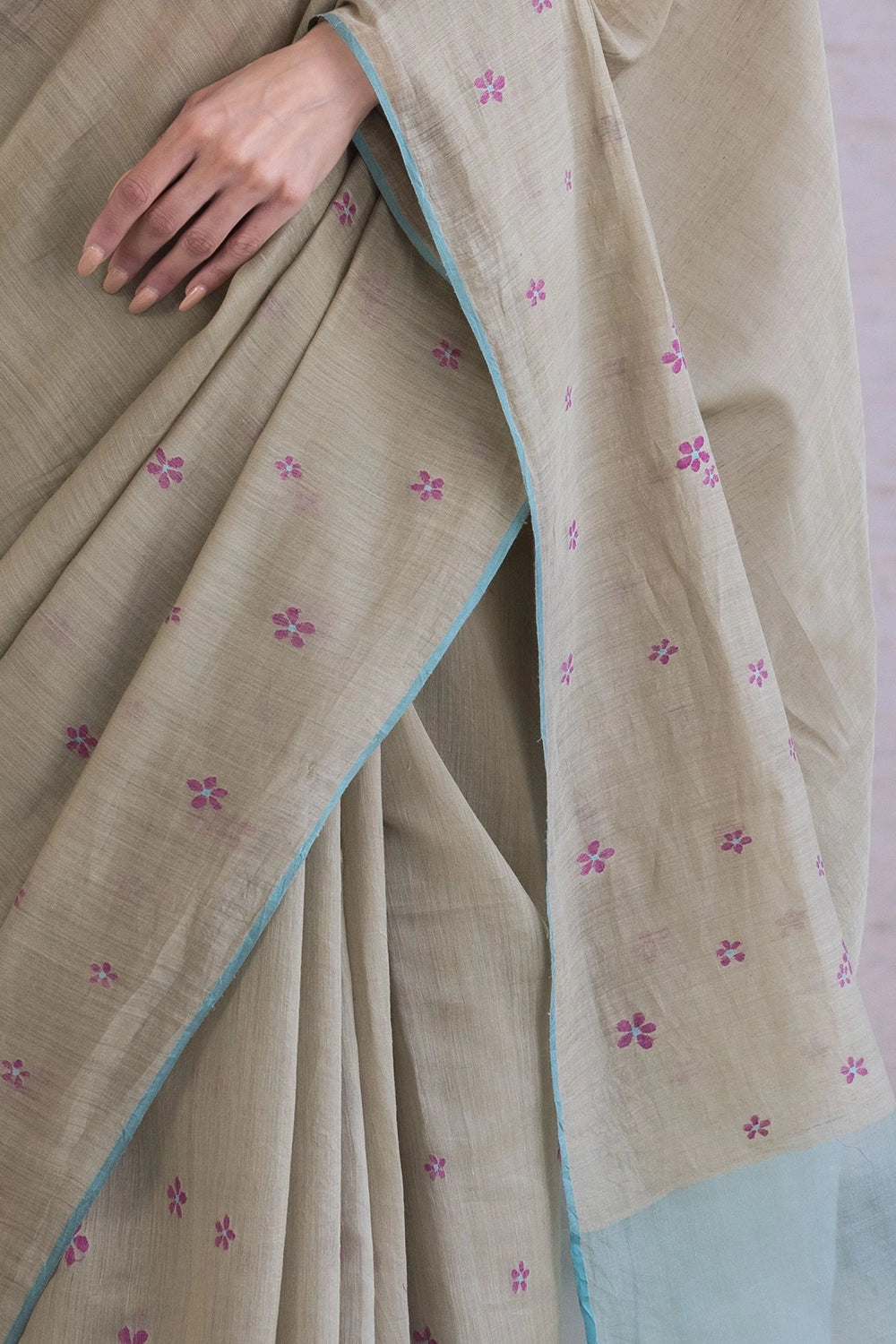 Earthen Bloom Jamdani Saree