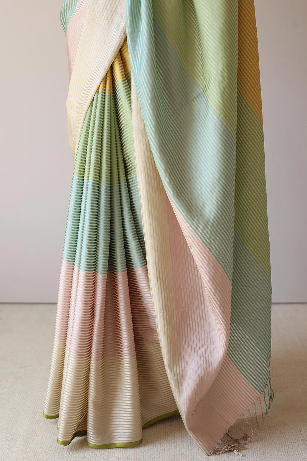 Dawn-to-Dusk Striped Saree
