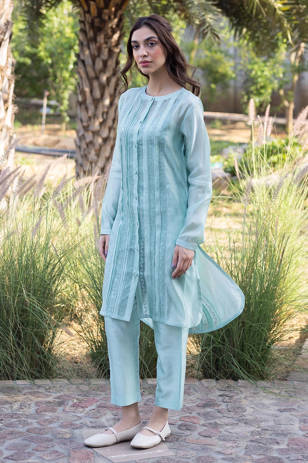 Whispering Ivy Seafoam Kurta Set