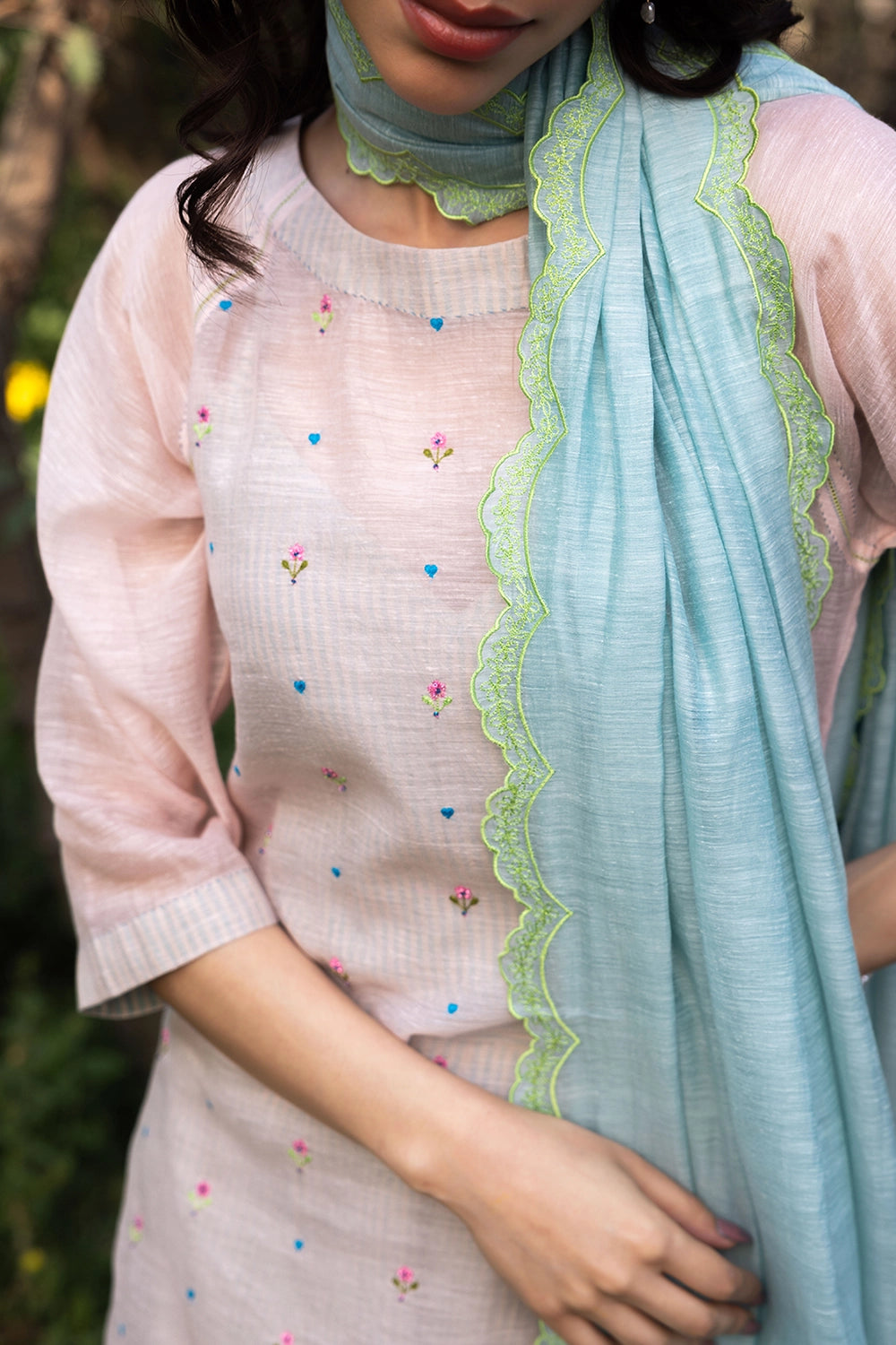 Enchanted Meadow Pink Kurta Set