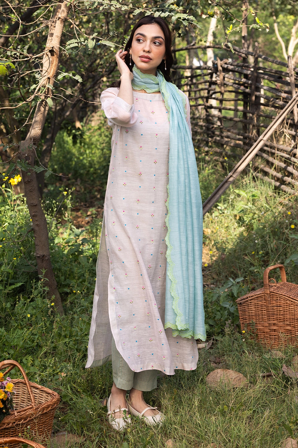 Enchanted Meadow Pink Kurta Set
