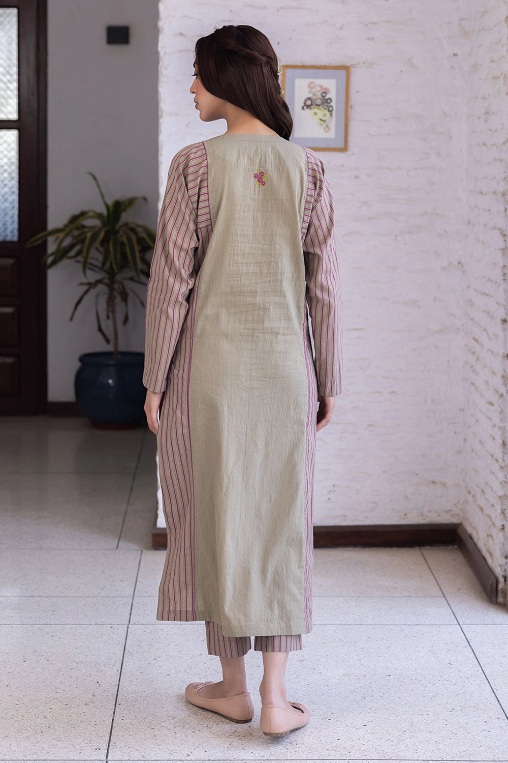 Tender Petals Clay Kurta Set
