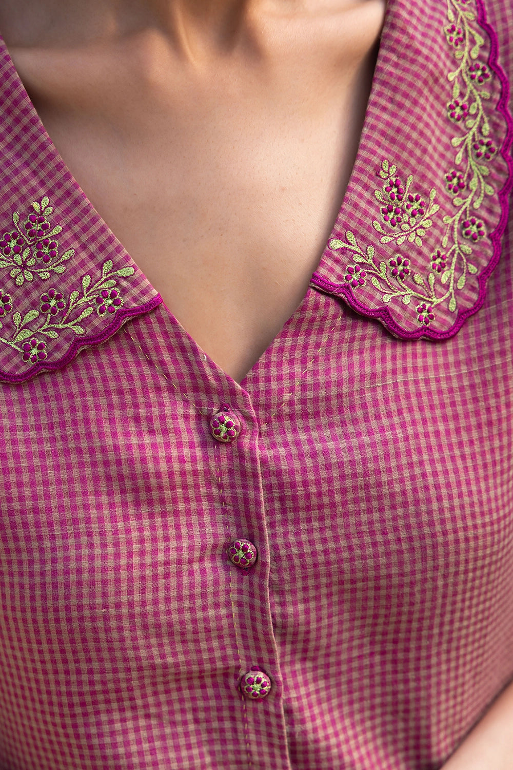 Sweet Caress Embroidered Pink Blouse